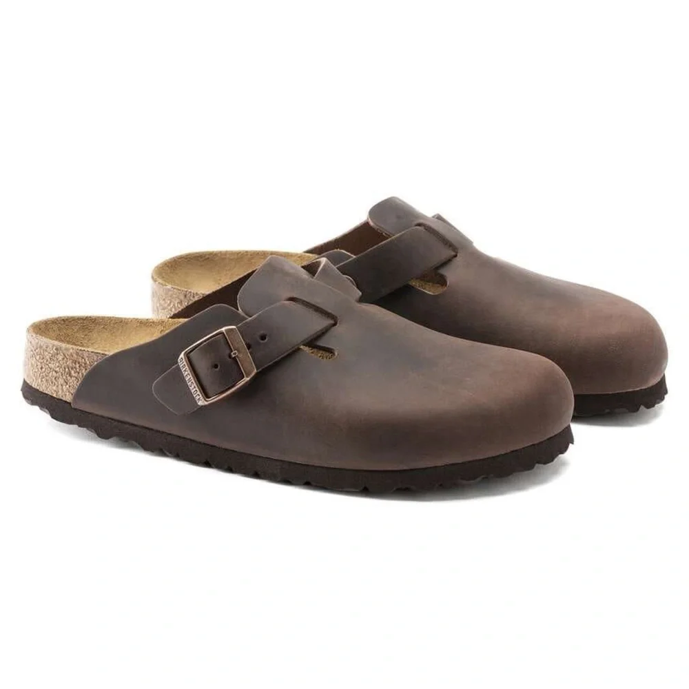 Birkenstock Dark Brown Boston Oiled Leather Clogs - size 38 - Picture 13 of 15